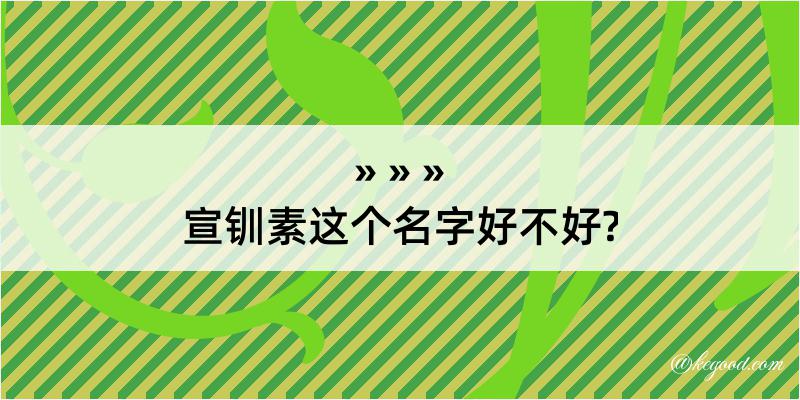 宣钏素这个名字好不好?