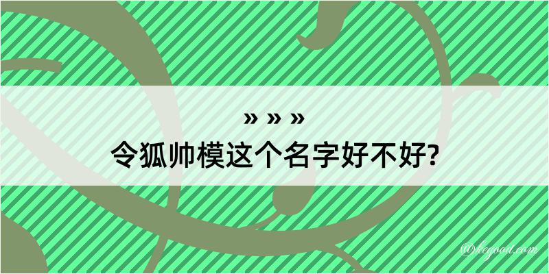 令狐帅模这个名字好不好?