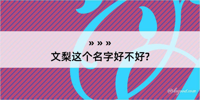 文梨这个名字好不好?