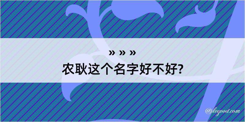 农耿这个名字好不好?