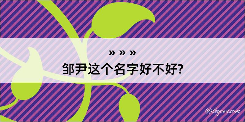 邹尹这个名字好不好?