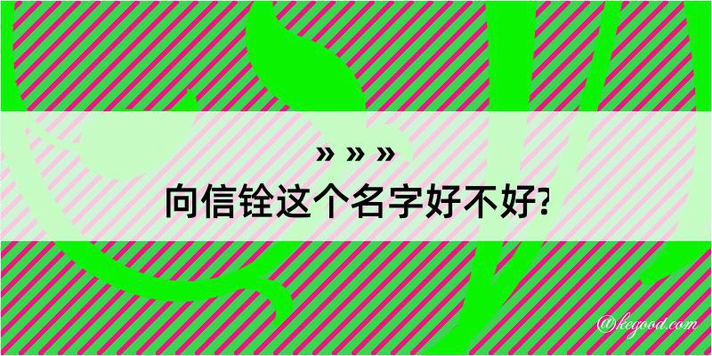 向信铨这个名字好不好?