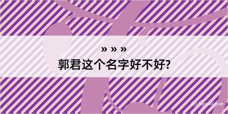 郭君这个名字好不好?