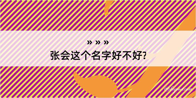 张会这个名字好不好?