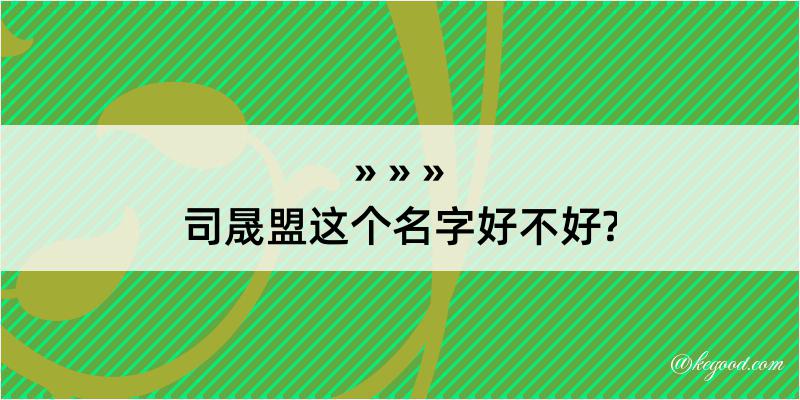 司晟盟这个名字好不好?