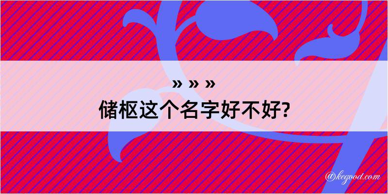 储枢这个名字好不好?