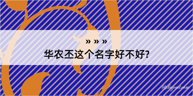 华农丕这个名字好不好?