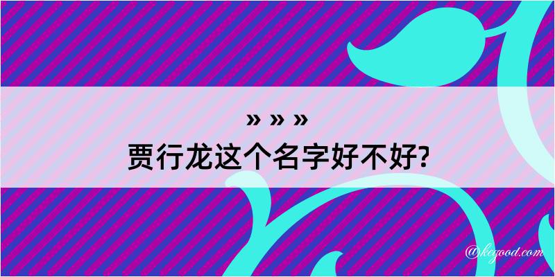 贾行龙这个名字好不好?