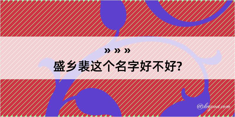 盛乡裴这个名字好不好?