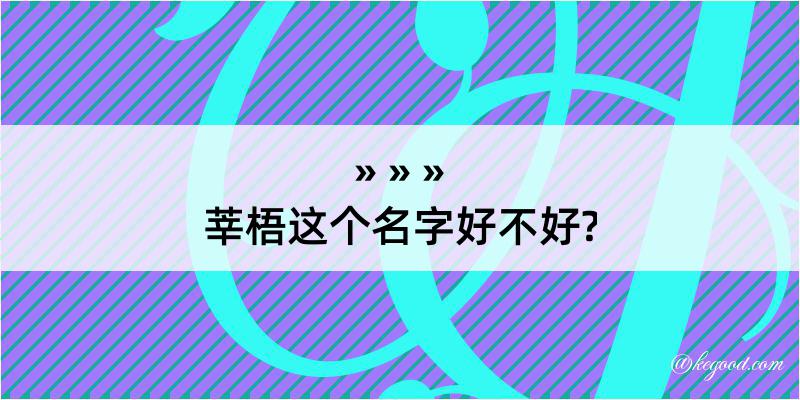 莘梧这个名字好不好?