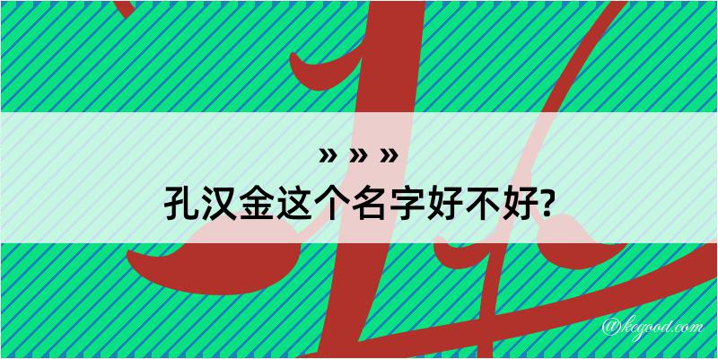 孔汉金这个名字好不好?