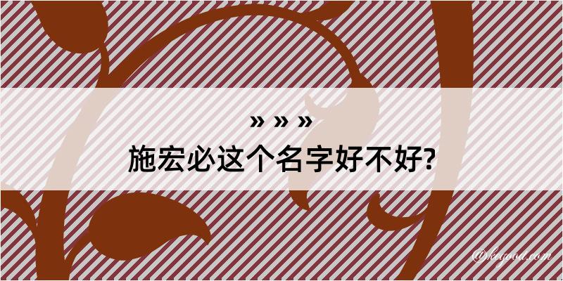 施宏必这个名字好不好?