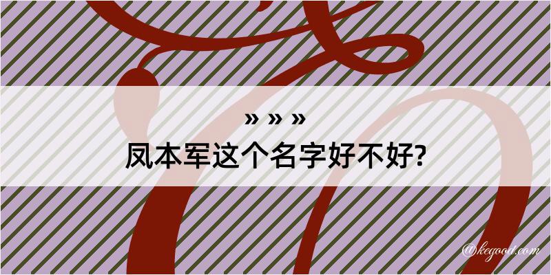 凤本军这个名字好不好?