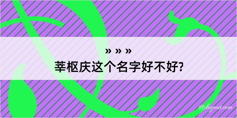 莘枢庆这个名字好不好?