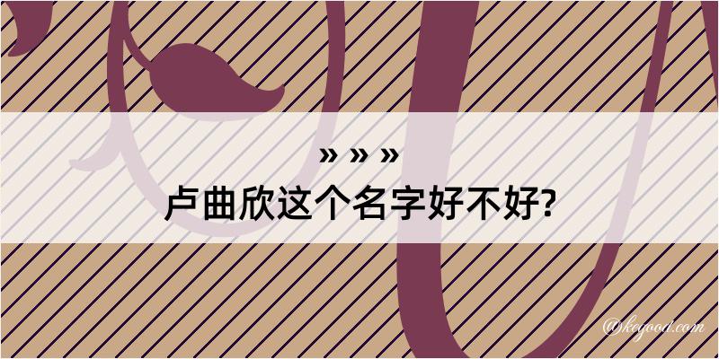 卢曲欣这个名字好不好?