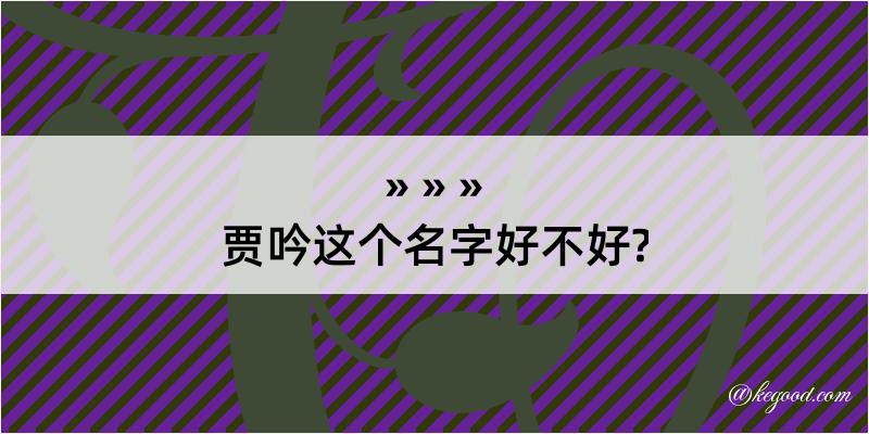 贾吟这个名字好不好?