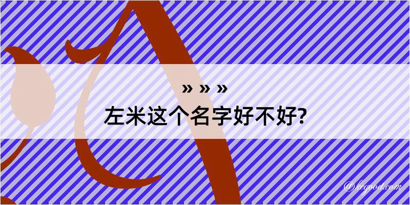 左米这个名字好不好?