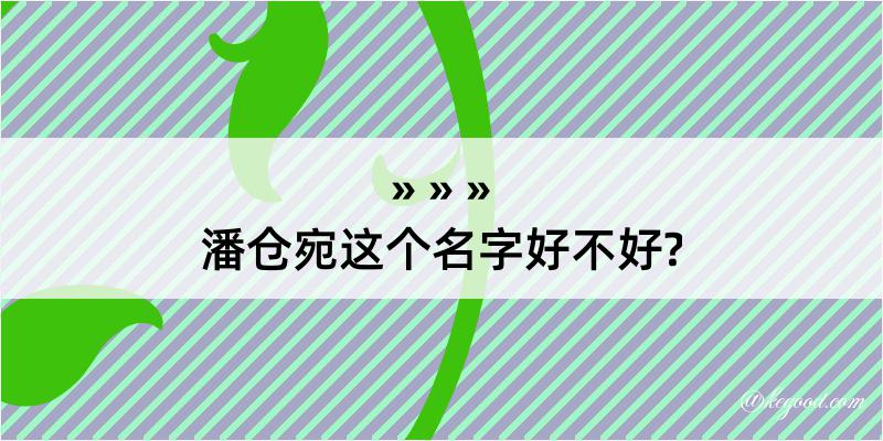 潘仓宛这个名字好不好?