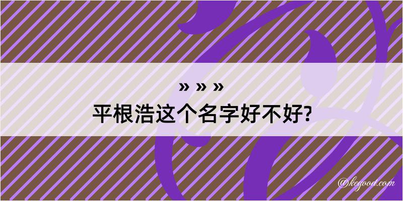 平根浩这个名字好不好?