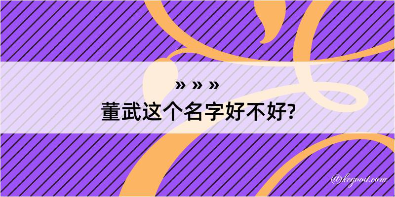 董武这个名字好不好?