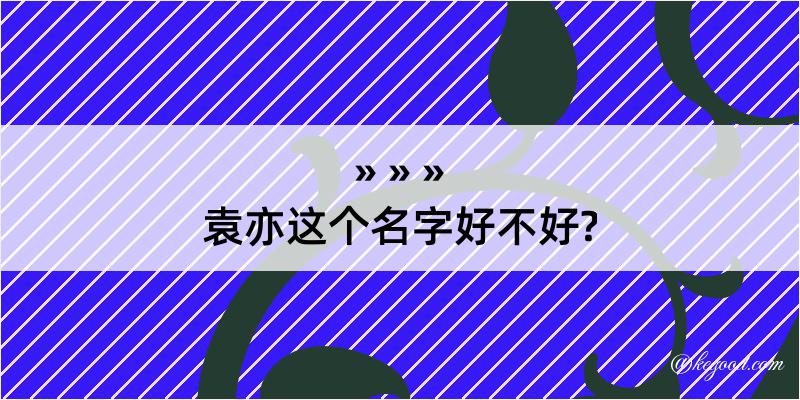 袁亦这个名字好不好?