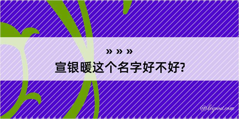 宣银暖这个名字好不好?