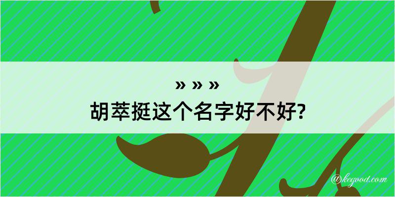 胡萃挺这个名字好不好?