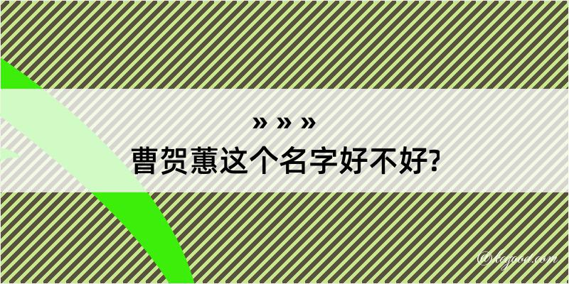 曹贺蕙这个名字好不好?