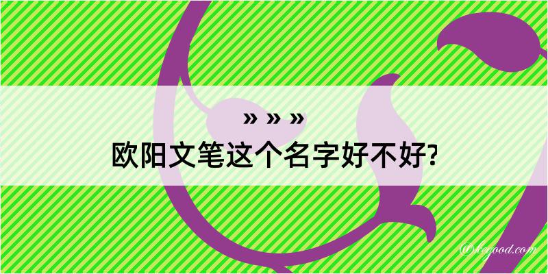 欧阳文笔这个名字好不好?