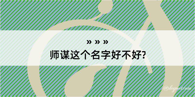 师谋这个名字好不好?