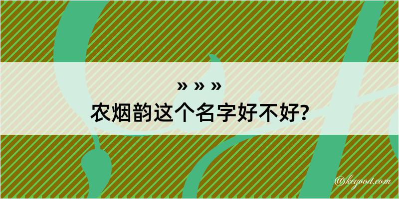 农烟韵这个名字好不好?