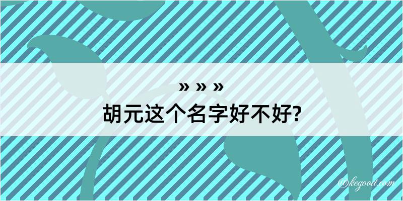 胡元这个名字好不好?