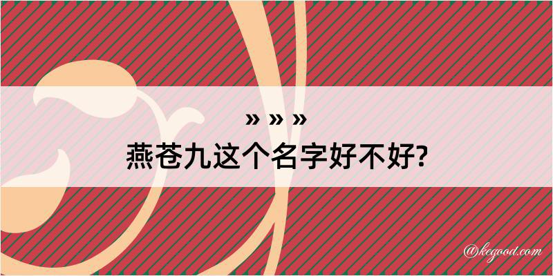 燕苍九这个名字好不好?