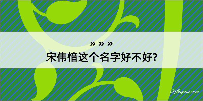 宋伟愔这个名字好不好?