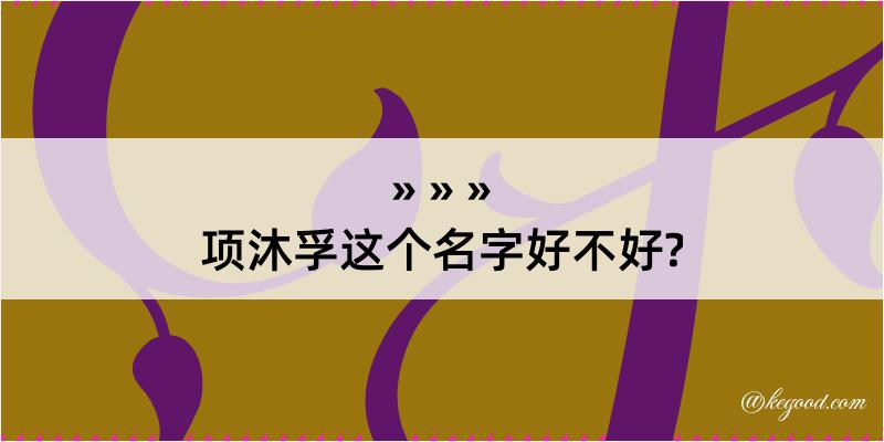 项沐孚这个名字好不好?