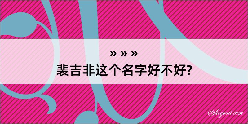 裴吉非这个名字好不好?