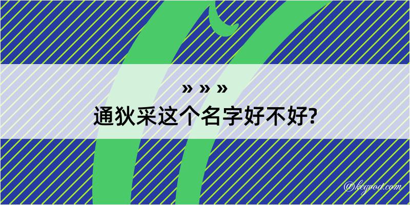 通狄采这个名字好不好?