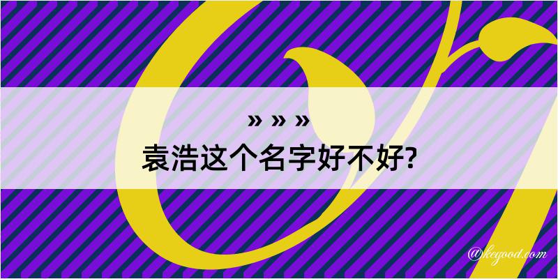 袁浩这个名字好不好?