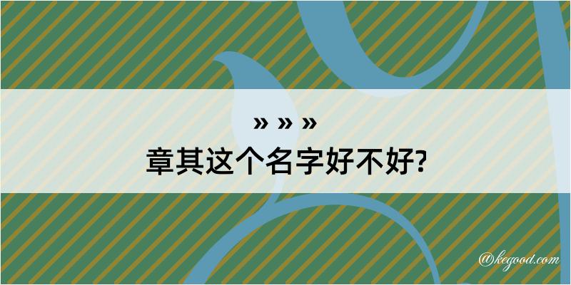 章其这个名字好不好?