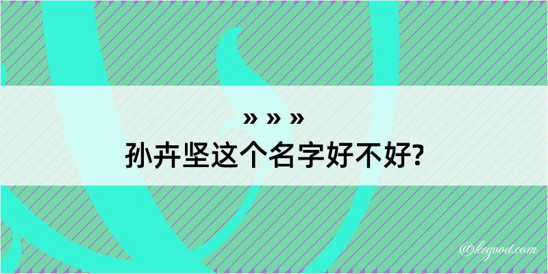 孙卉坚这个名字好不好?