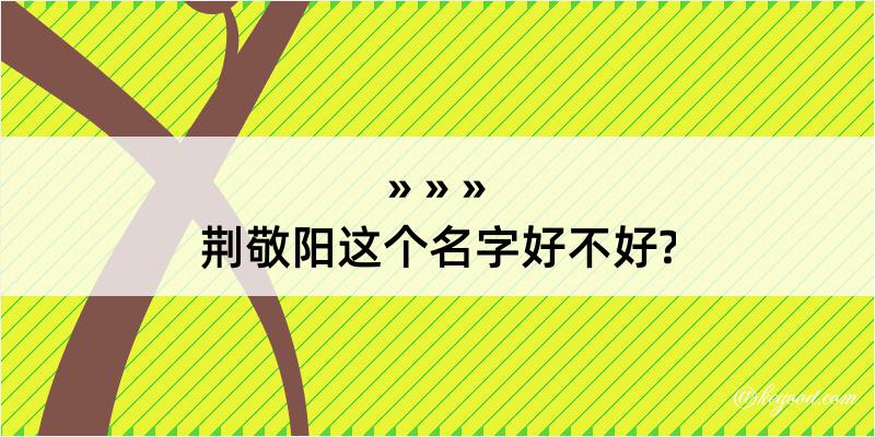 荆敬阳这个名字好不好?