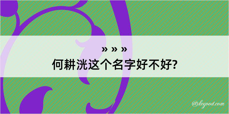 何耕洸这个名字好不好?