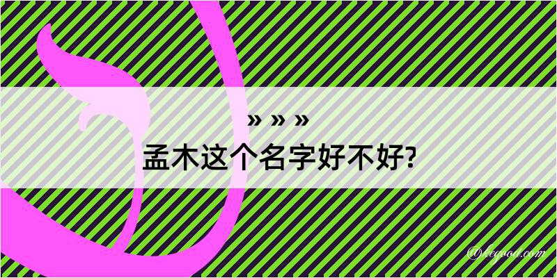 孟木这个名字好不好?