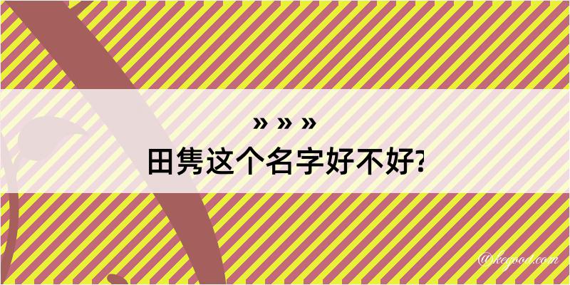 田隽这个名字好不好?