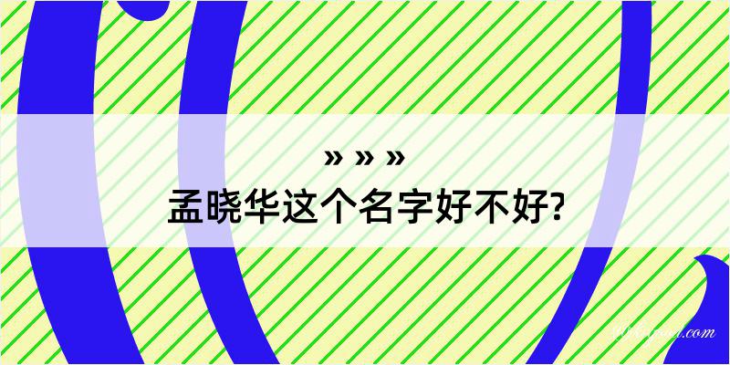 孟晓华这个名字好不好?