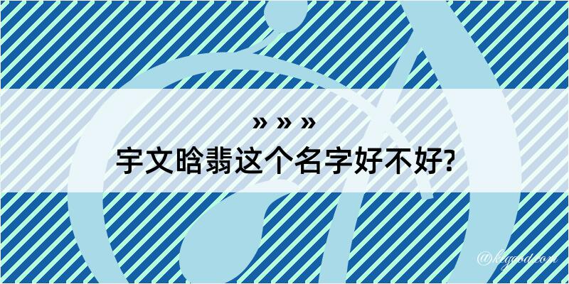 宇文晗翡这个名字好不好?