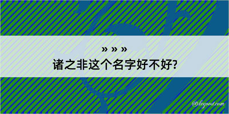 诸之非这个名字好不好?