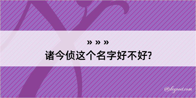 诸今侦这个名字好不好?