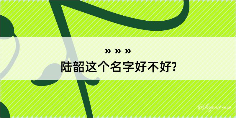 陆韶这个名字好不好?