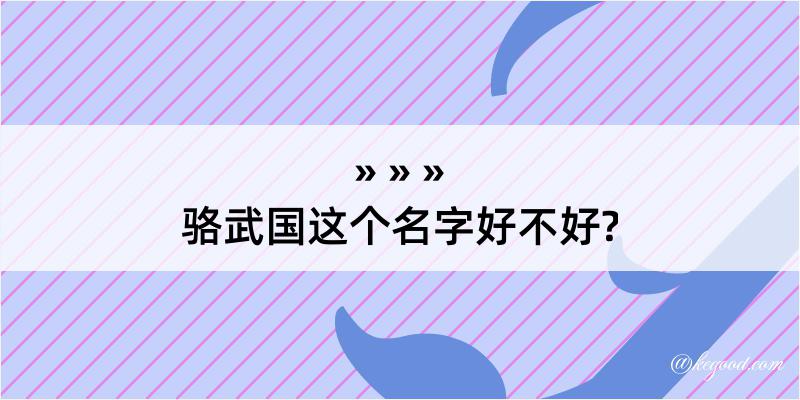 骆武国这个名字好不好?